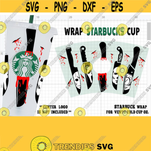 Horror Movie Svg Full Wrap Starbucks scary movie Cold Cup SVG DYI Venti Cup Instant Download Halloween svg SVG Files for Cricut png Design 466