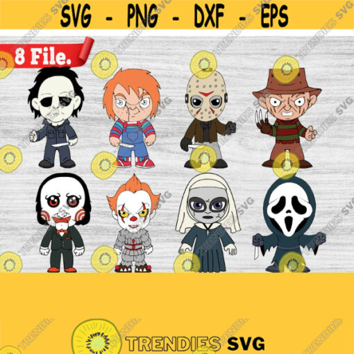 Horror SVG Bundle Halloween Svg Movie Characters Clipart Horror Movie Villains Cut File for Cricut Designs for Shirts Instant Download Design 462