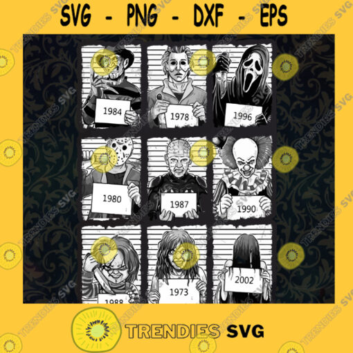 Horror Squad Mugshot SVG Horror Characters SVG Horror Squad SVG Halloween Characters SVG