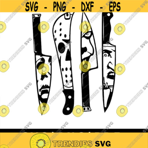 Horror movie characters in knives SVG PNG PDF Cricut Silhouette Cricut svg Silhouette svg Horror movie Halloween svg 13th svg Design 1998