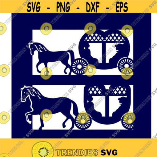 Horse Carriage SVG PNG DXF eps Designs Cameo File Silhouette Design 827