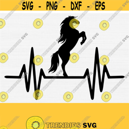 Horse Heartbeat Svg for Cricut Cut File Horse Svg Horse Silhouette Cameo File Studio Heartbeat SvgPngEpsDxfPdf Vector Cut File Design 681