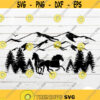 Horse SVG Mountain SVG Forest SVG Running Horses Nature Scenery svg for Shirt Decal Tumbler Cricut Silhouette Cut File Design 443.jpg