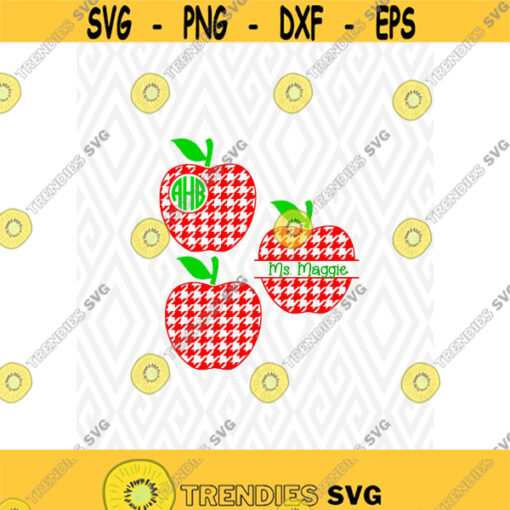 Houndstooth Apple Monogram Cuttable Design in SVG DXF PNG Ai Pdf Eps Design 110