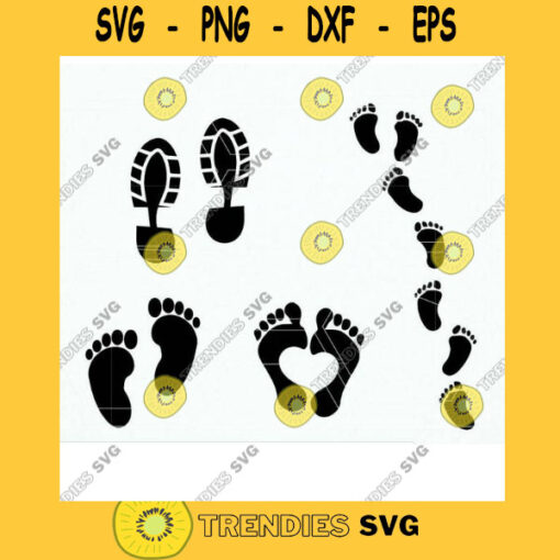 Human Footprints. Shoe prints Svg. Baby footprint svg file. Baby Feet clip art. Human footprints svg. Footprints Cut files Cameo Cricut