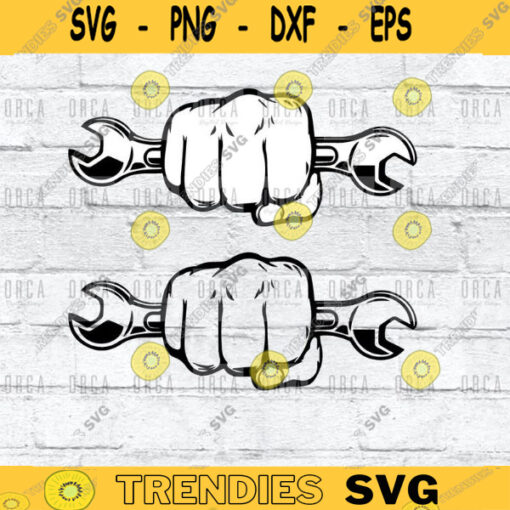 Human fist with wrenchWrench In Fist svg png digital file 69