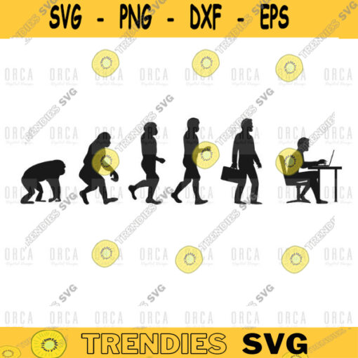 Human svgHuman darwin evolution silhouettes set svgpng digital file 132