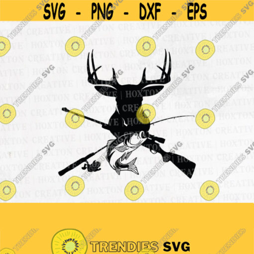 Hunting Svg File Fishing Svg Deer and Fish Svg Deer Hunting Svg Cutting FileDesign 98