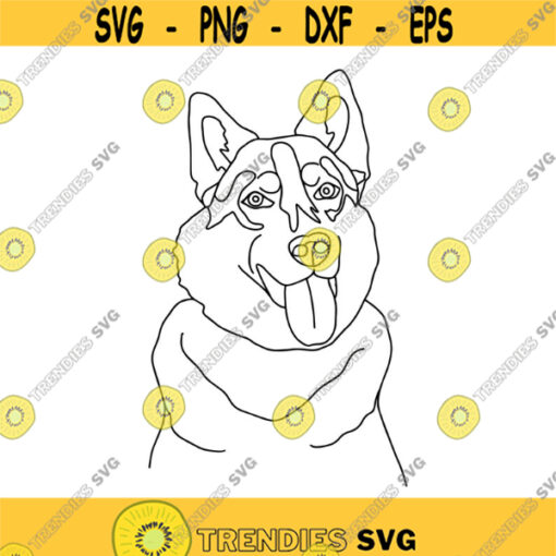 Husky Line Drawing Decal Files cut files for cricut svg png dxf Design 241