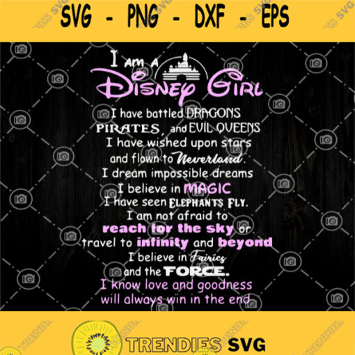 I Am A Disney Girl Svg Disney Girl Svg Disney Quotes Svg Disney Kid Svg