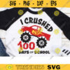 I Crushed 100 Days of School SVG Boy 100 Days of School Boy Big Monster Truck 100 Days of School T Shirt svg dxf Cut Files for Cricut copy
