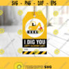 I Dig You Tags. Truck Valentines Favor Bag Labels. Tractor Digital Boy Valentines Day Quotes Treat Gift Decor. Construction I Love You pdf Design 941