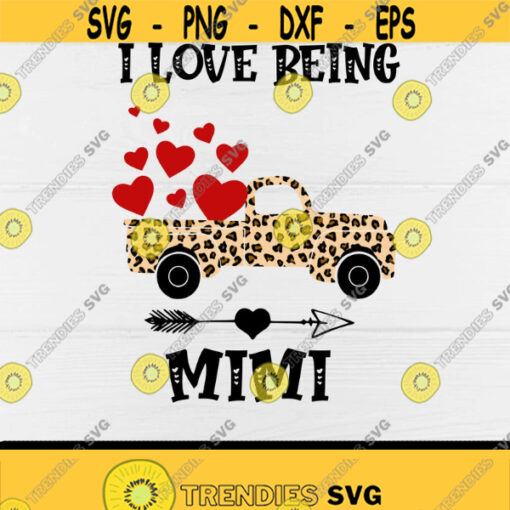 I Love Being Mimi svgLeopard Truck Hearts Valentines Day svgMimi Lovers svgDigital DownloadPrintSublimation Design 397