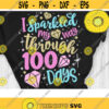 I Sparkled My Way Through 100 Days Svg 100 Magical Days of School Svg 100 days sparkles girl svg dxf eps png Design 679 .jpg