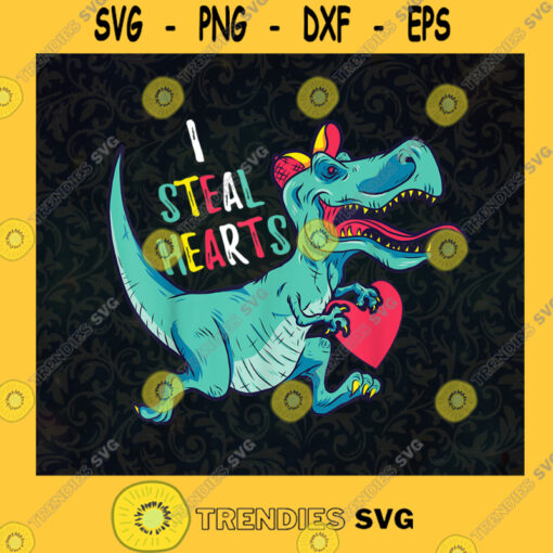 I Steal Heart Svg Dinosaur Svg Cartoon Dinosaur Svg Hear Dinosaur Svg