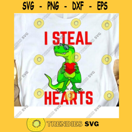 I Steal Hearts Svg Heart Crusher T rex Svg T Rex lover Svg Valentines Day Svg Dinosaur Svg Funny Dino Svg Love SvgSvg Jpg Png Eps