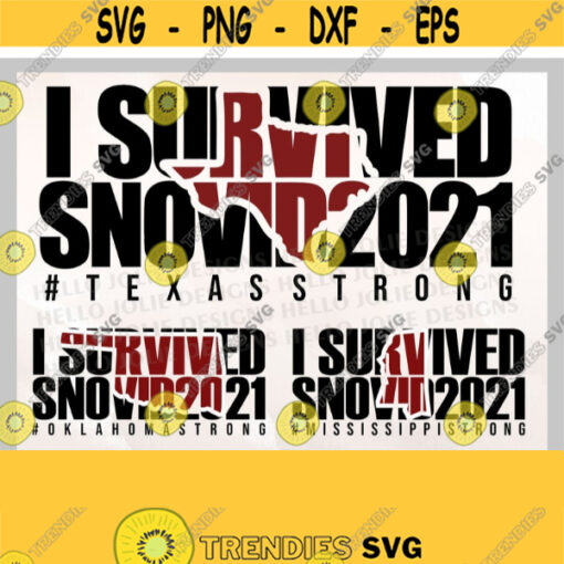 I Survived Snovid 21 svg Bundle Texas Strong svg Snovid png Snovid 21 Shirt svg Mississippi Oklahoma Cut Files for Cricut