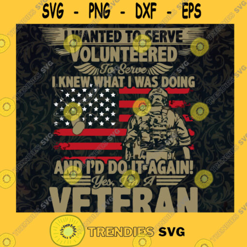 I Wanted to Serve Volunteered SVG Veterans Day Digital Files Cut Files For Cricut Instant Download Vector Download Print Files