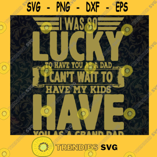 I Was so Lucky to Have You As a Dad SVG Gift for Dads Digital Files Cut Files For Cricut Instant Download Vector Download Print Files