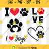 I love Dogs Svg Bundle Dog Mom Svg Dog Svg Dog Paw Print SVG Dog Paw Print Heart Svg Svg Files For Cricut Silhouette Sublimation