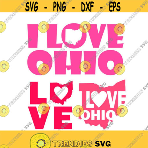 I love Ohio Cuttable Design SVG PNG DXF eps Designs Cameo File Silhouette Design 1777