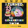 I turned 13 in quarantine Unicorn birthday 13th girl boy SVG PNG EPS DXF Silhouette Cut Files For Cricut Instant Download Vector Download Print File