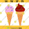 Ice cream cones Cuttable Design SVG PNG DXF eps Designs Cameo File Silhouette Design 1821