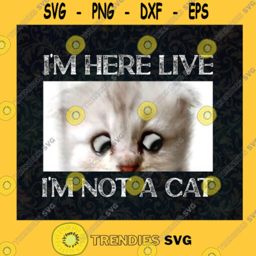 Im Here Live Svg Im Not A Cat Svg Cat Lover Svg Little Kitten Svg White Cat Svg