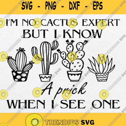 Im No Cactus Expert But I Know A Prick When I See One Svg Png Dxf Eps