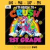 Im Ready To Crush 1st Grade PNG Back To School Rainbow Unicorn Kids Dabbing PNG JPG