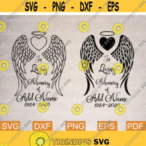 In Loving Memory Svg Angel Wings Svg Always in Our Hearts Funeral Svg Heart and Wings Svg Memorial Svg Svg files for Cricut Design 3.jpg