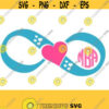 Infinity Heart Monogram SVG DXF eps ps and pdf Cutting Files for Electronic Cutting Machines
