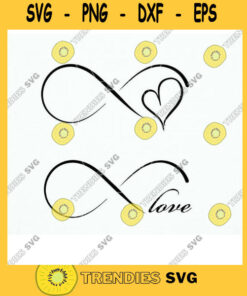 Infinity Love Svg Eps Dxf Digital Cut Files. Infinity Heart Iron on Vinyl Cutting Design for Cricut and Silhouette Instant Download