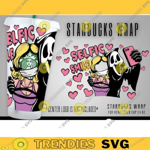 Inspired By Scream Starbucks Cold Cup SVG Full Wrap for Starbucks Venti Cold Cup Horror Movie svg Custom Starbuck SVG Files for Cricut 805 copy