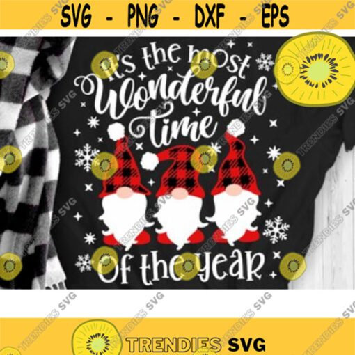 Its The Most Wonderful Time of The Year Svg Plaid Pattern Hat Gnome Svg Christmas Gnome Svg Christmas Cut File Svg Dxf Eps Png Design 48 .jpg