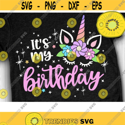 Its my Birthday Svg Unicorn Birthday Svg Birthday Girl Svg Rainbow Horn Unicorn Birthday Shirt Svg Girl Birthday Shirt Svg Design 112 .jpg