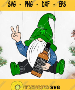 Jack Daniels Gnome Svg St Patricks Day Svg Gnome Beer Shamrock Svg Svg Cut Files Svg Clipart Silhouette Svg Cricut Svg Files Decal And