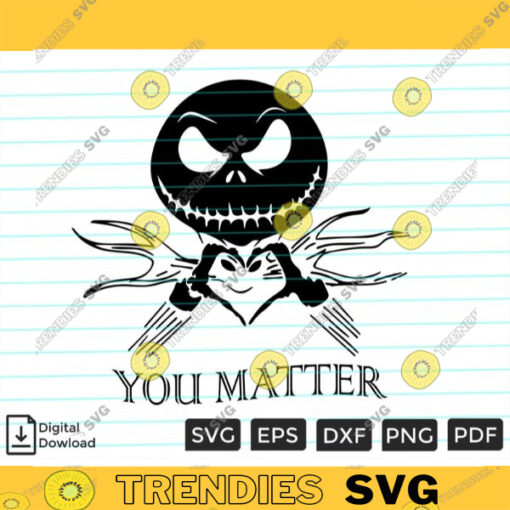 Jack Skeleton Love You Matter SVG PNG Halloween SVG Horror svg Pumpkins svg Custom File Printable File for Cricut Silhouette