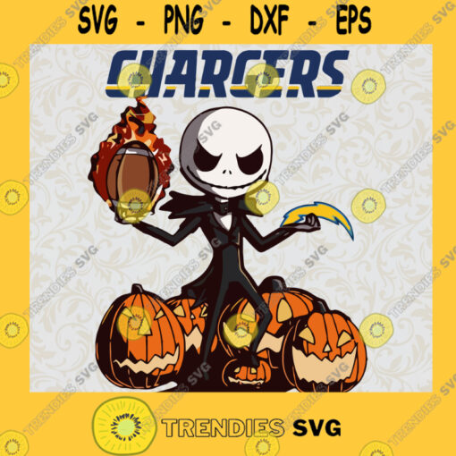 Jack Skellington Chargers SVG Jack Sport SVG Jack Pumpkin Halloween SVG Sport Halloween SVG