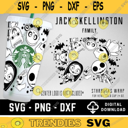 Jack Skellington Starbucks Cold Cup SVG Full Wrap for Starbucks Venti Cold Cup Oogie Boogies Svg Custom Starbuck SVG Files for Cricut 3