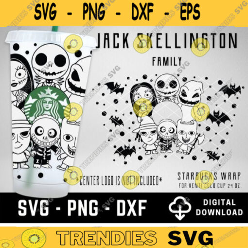 Jack Skellington Starbucks Cold Cup SVG Full Wrap for Starbucks Venti Cold Cup Oogie Boogies Svg Custom Starbuck SVG Files for Cricut 398