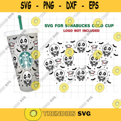 Jack Skellington baby Starbucks Cold Cup SVG halloween svg Full Wrap for Starbucks svg Files for Cricut 476