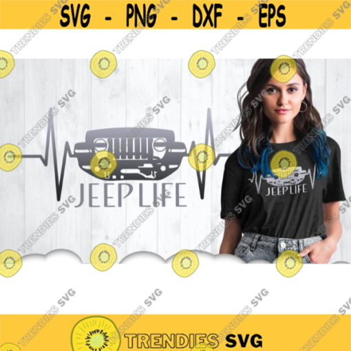 Jeep Life SVG Files For Cricut Jeep Svg Heartbeat Svg Cut Files Jeep Decal Svg Jeep Accessories Jeep Stickers Clipart Iron On .jpg