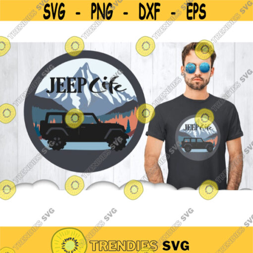 Jeep Life SVG Files For Cricut Jeep Svg Jeep Decal Svg Mountain Pine Tree Svg Files Jeep Accessories Jeep Clipart Iron On Transfer Design 9746 .jpg