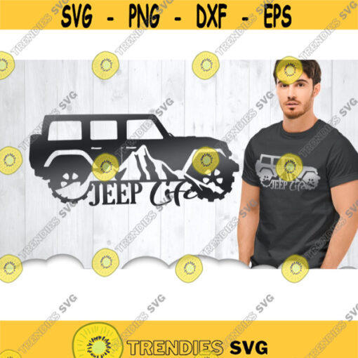Jeep Life SVG Files For Cricut Jeep Svg Jeep Decal Svg Mountain Svg Pine Tree Svg Jeep Accessories Jeep Clipart Iron On Transfer Design 9853 .jpg