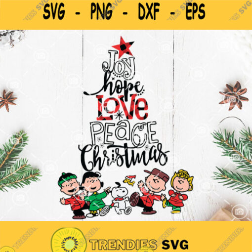 Joy Hope Love Peace Christmas Svg Christmas Friends Svg Merry Christmas Together Svg Friends Svg Christmas Tree Svg