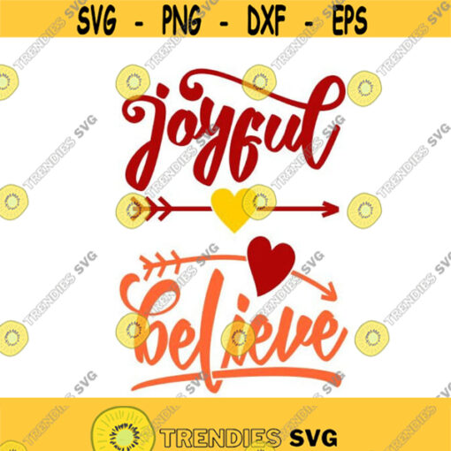 Joyful Believe Christmas Cuttable Design SVG PNG DXF eps Designs Cameo File Silhouette Design 1398