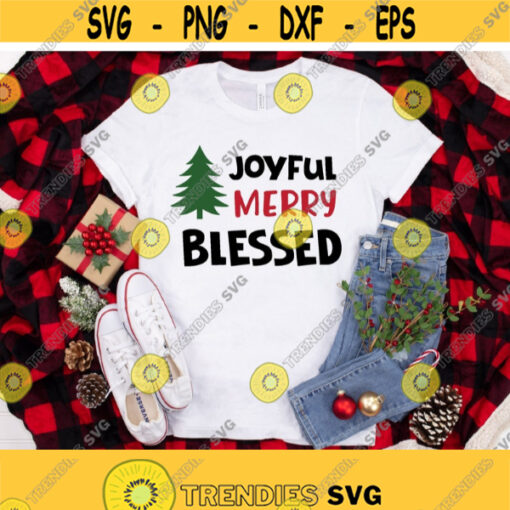 Joyful Merry Blessed svg Christmas shirt svg Digital download with svg dxf png jpg files included Design 1425