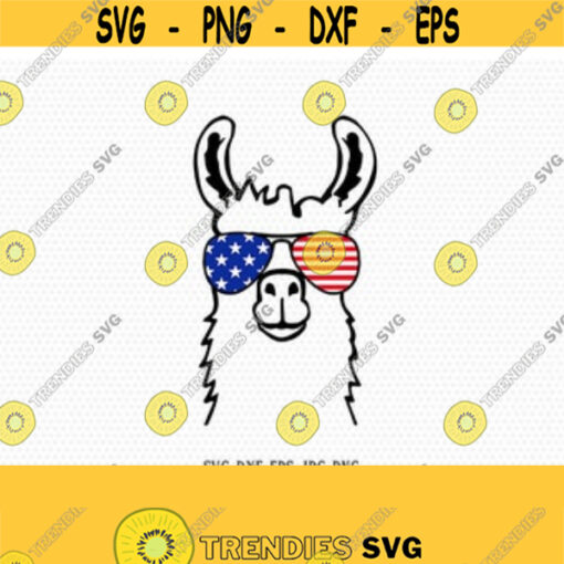 July 4th Llama SVG Funny Llama svg Fourth of July llama svg patriotic clipart Llamerica clip art Cricut Silhouette svg dxf Design 3