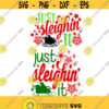 Just Sleighin it Cuttable Design SVG PNG DXF eps Designs Cameo File Silhouette Design 509